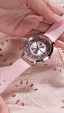 Buy Shop Guess Dahlia Analog Silver Dial Pink Leather Strap Watch for Women - GW0529L1 USA Online