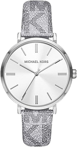 Buy Shop Michael Kors Addyson Quartz White Dial Gray Leather Strap Watch for Women - MK2951 USA Online