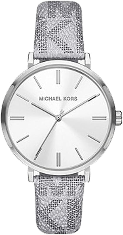 Buy Shop Michael Kors Addyson Quartz White Dial Gray Leather Strap Watch for Women - MK2951 USA Online