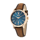 Buy Shop Maserati Epoca Blue Dial Brown Leather Strap Watch For Men - R8851118001 USA Online