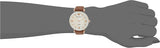 Buy Shop Emporio Armani Gianni T Bar Quartz Mother of Pearl White Dial Brown Leather Strap Watch For Women - AR11040 USA Online