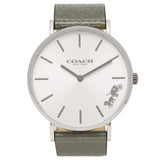 Buy Shop Coach Perry White Dial Grey Leather Strap Watch for Women - 14503155 USA Online