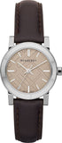 Burberry The City Beige Dial Brown Leather Strap Watch for Women - BU9208