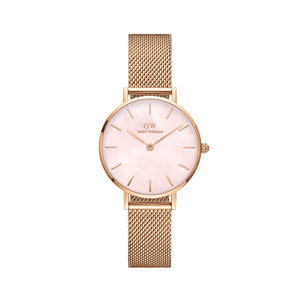 Buy Shop Daniel Wellington Petite Melrose Mother of Pearl Pink Dial Pink Mesh Strap Watch For Women - DW00100513 USA Online