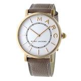 Buy Shop Marc Jacobs Roxy White Dial Cement Brown Leather Strap Watch for Women - MJ1533 USA Online