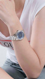 Buy Shop Guess Glitter Burst Diamonds Blue Dial Silver Steel Strap Watch for Women - GW0405L1 USA Online