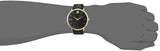 Movado Ultra Slim Black Dial Black Leather Strap Watch For Men - 0607087