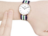 Buy Shop Daniel Wellington Classic Nottingham White Dial Two Tone NATO Strap Watch For Men - 0108DW USA Online