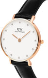 Buy Shop Daniel Wellington Classic Sheffield White Dial Black Leather Strap Watch For Women - DW00100076 USA Online