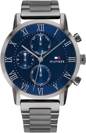 Buy Shop Tommy Hilfiger Kane Quartz Blue Dial Black Steel Strap Watch for Men - 1791456 USA Online