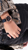 Buy Shop Guess Solistice Diamonds Roe Gold Dial Black Rubber Strap Watch for Women - GW0484L2 USA Online