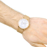 Buy Shop Calvin Klein Minimal White Dial Rose Gold Mesh Bracelet Watch for Men - K3M21626 USA Online