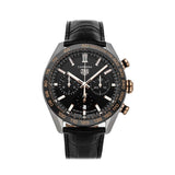 Buy Shop Tag Heuer Carrera Chronograph Black Dial Black Leather Strap Watch for Men - CBN2A5A.FC6481 USA Online