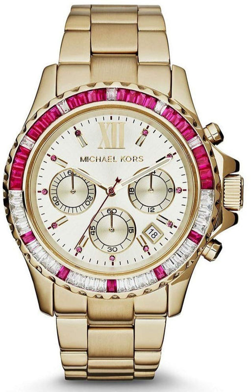 Buy Shop Michael Kors Everest Chronograph Gold Dial Gold Steel Strap Watch for Women - MK5871 USA Online