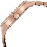 Michael Kors Ritz Analog Crystals Silver Dial Rose Gold Steel Strap Watch for Women - MK6863