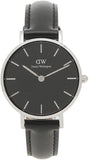 Buy Shop Daniel Wellington Classic Petite Sheffield Black Dial Black Leather Strap Watch For Women - DW00100236 USA Online