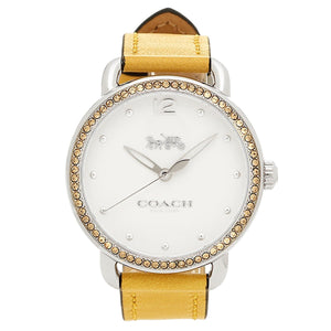 Buy Shop Coach Delancey White Dial Yellow Leather Strap Watch for Women - 14502882 USA Online