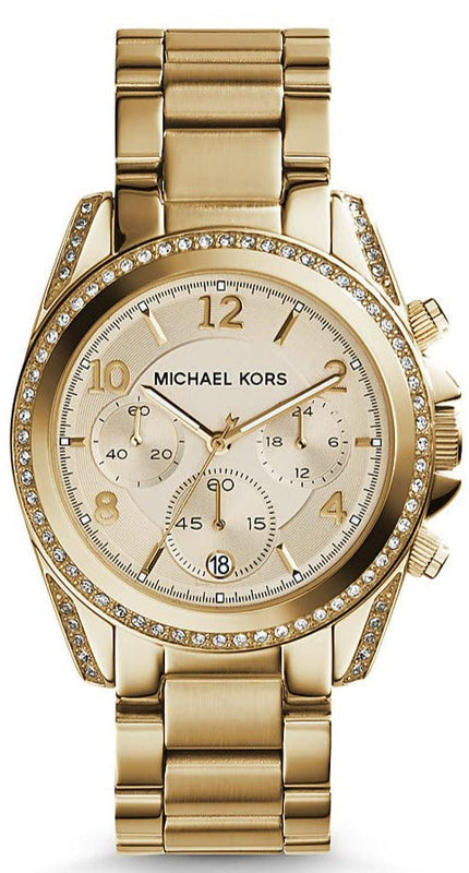 Buy Shop Michael Kors Runway Gold Dial Gold Steel Strap Watch for Women - MK5166 USA Online