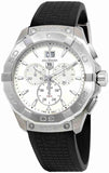 Buy Shop Tag Heuer Aquaracer Chronograph White Dial Black Rubber Strap Watch for Men - CAY1111.FT6041 USA Online