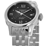 Buy Shop Tissot Le Locle Automatic Lady Black Dial Silver Steel Strap Watch For Women - T41.1.183.56 USA Online