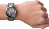 Buy Shop Fossil Everett Automatic Skeleton Grey Dial Grey Steel Strap Watch for Men - ME3206 USA Online