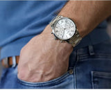 Buy Shop Guess Hendrix Silver Dial Silver Steel Strap Watch for Men - GW0066G1 USA Online
