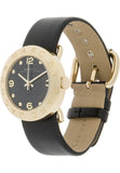 Buy Shop Marc Jacobs Amy Black Dial Black Leather Strap Watch for Women - MBM1154 USA Online