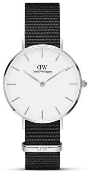 Buy Shop Daniel Wellington Classic Petite Cornwall White Dial Black NATO Strap Watch For Women - DW00100254 USA Online