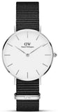 Buy Shop Daniel Wellington Classic Petite Cornwall White Dial Black NATO Strap Watch For Women - DW00100254 USA Online