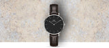 Buy Shop Daniel Wellington Classic Petite York Black Dial Brown Leather Strap Watch For Women - DW00100182 USA Online