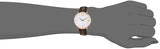 Movado Ultra Slim Silver Dial Brown Leather Strap Watch For Women - 0607093