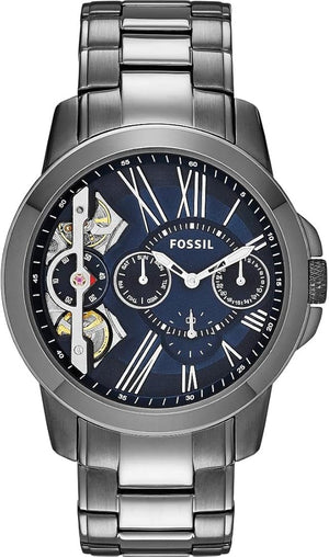Buy Shop Fossil Grant Twist Multifunction Blue Dial Grey Steel Strap Watch for Men - ME1146 USA Online