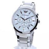 Buy Shop Emporio Armani Renato Chronograph Cream Dial Silver Steel Strap Watch For Men - AR2458 USA Online