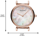 Buy Shop Emporio Armani Gianni T Bar Quartz Mother of Pearl Dial Rose Gold Steel Strap Watch For Women - AR11385 USA Online
