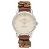 Buy Shop Coach Delancey White Dial Floral Brown Leather Strap Watch for Women - 14502761 USA Online