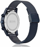 Hugo Boss Navigator Chronograph Blue Dial Blue Mesh Bracelet Watch for Men - 1513538