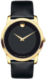 Buy Shop Movado Museum Black Dial Black Leather Strap Watch For Men - 606876 USA Online
