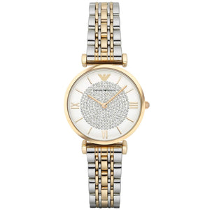 Buy Shop Emporio Armani Gianni T Bar White Dial Two Tone Steel Strap Watch For Women - AR8031 USA Online