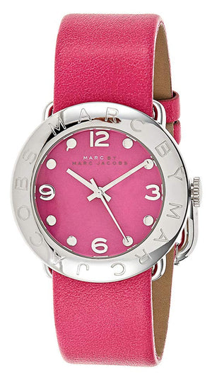Buy Shop Marc Jacobs Amy Pop Pink Dial Pink Leather Strap Watch for Women - MBM1286 USA Online
