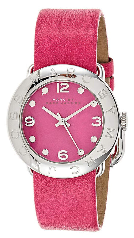 Buy Shop Marc Jacobs Amy Pop Pink Dial Pink Leather Strap Watch for Women - MBM1286 USA Online