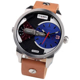 Buy Shop Diesel Mini Daddy Blue & Black Dial Brown Leather Strap Watch For Men - DZ7308 USA Online