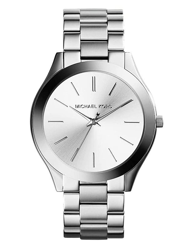 Buy Shop Michael Kors Slim Runway Silver Dial Silver Stainless Steel Strap Watch for Women - MK3178 USA Online