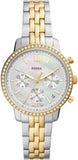 Buy Shop Fossil Neutra Chronograph Mother of Pearl White Dial Two Tone Steel Strap Watch for Women - ES5216 USA Online