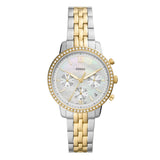 Buy Shop Fossil Neutra Chronograph Mother of Pearl White Dial Two Tone Steel Strap Watch for Women - ES5216 USA Online