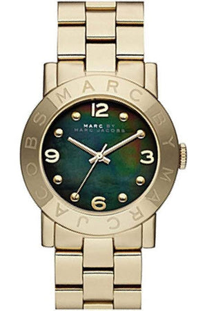 Marc Jacobs Amy Green Dial Gold Steel Strap Watch for Women - MBM8619