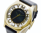 Buy Shop Marc Jacobs Henry Skeleton Black Dial Black Leather Strap Watch for Women - MBM1246 USA Online