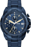 Buy Shop Fossil Bronson Chronograph Blue Dial Blue Steel Strap Watch for Men - FS5916 USA Online