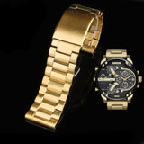 Diesel Mr Daddy 2.0 Black Dial Gold Stainless Steel Watch For Men - DZ7333