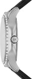Buy Shop Michael Kors Sage Three-Hand Mother of Pearl White Dial Black Leather Strap Watch for Women - MK4821 USA Online