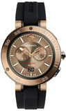 Buy Shop Versace V Extreme Chronograph Brown Tone Dial Black Rubber Strap Watch for Men - VCN030017 USA Online